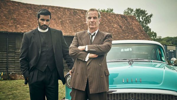 Rishi Nair and Robson Green in 'Grantchester' Season 11