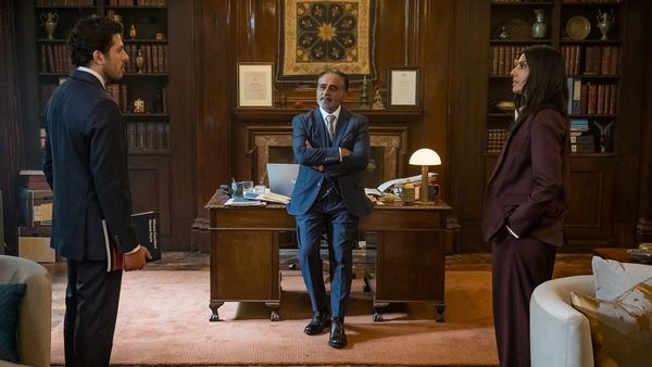 Dimitri Leonidas, Sanjeev Bhaskar, and Ritu Arya in 'The Split Up' 