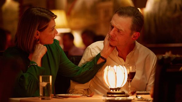 Sian Brooks and Simon Pegg in 'The Undeclared War' Season 2