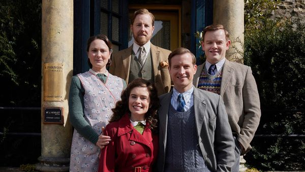 Nicholas Ralph, Rachel Shenton, Anna Madeley, Samuel West, and Callum Woodhouse in 'All Creatures Great & Small' Season 7
