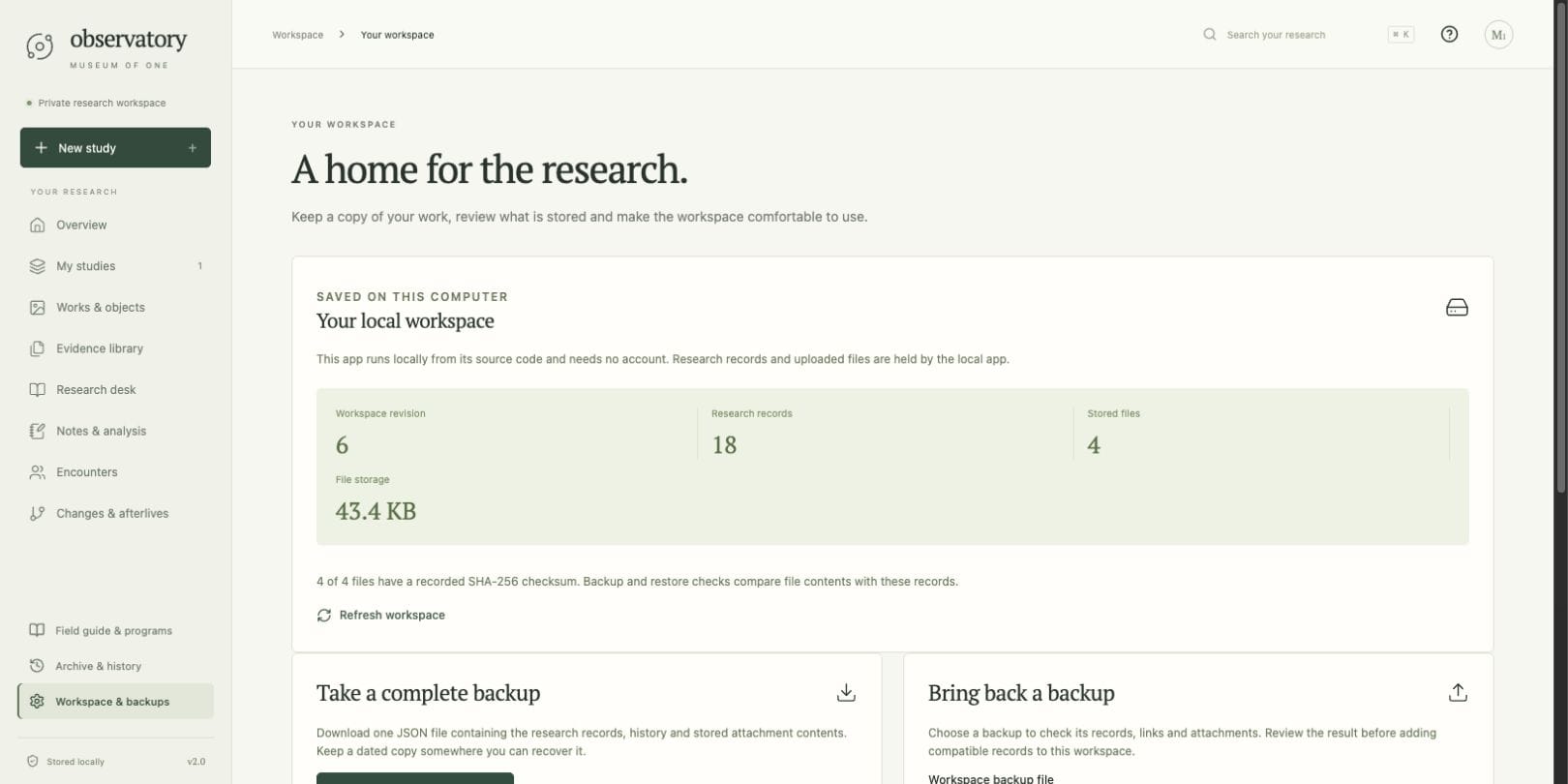 Keep a recovery copy — constructed documentation example
