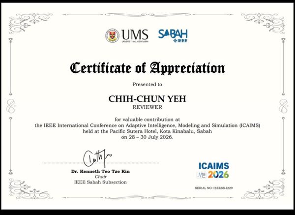 Honored to Receive a Certificate of Appreciation as an IEEE Conference Reviewer