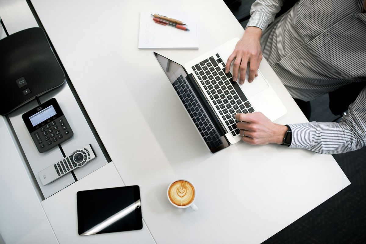 Website design on screen