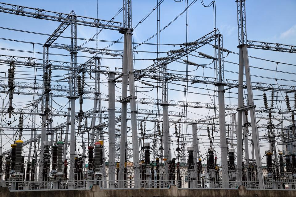 High voltage power transformer substation
