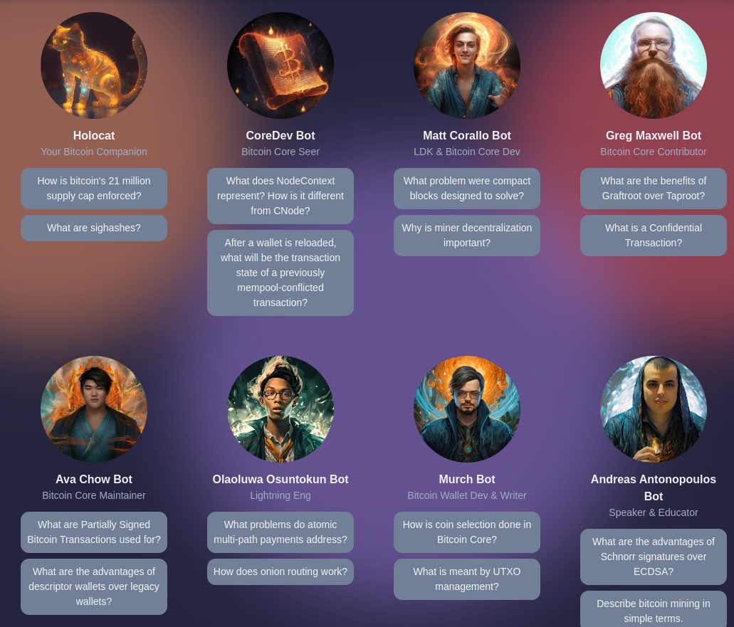 Bitcoin focused AI Chatbot