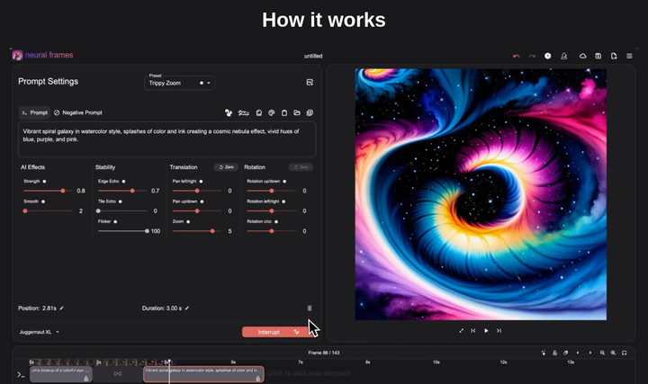 Create videos in minutes with Neural Frames AI-Powered Video creator