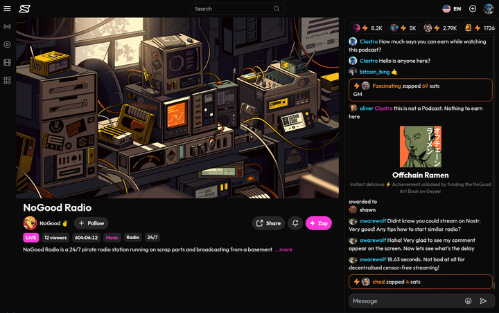 Exploring Nostr Streaming: Zap.Stream and Nostrudel.ninja