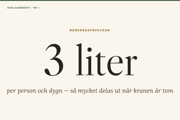 3 liter per person och dygn – så mycket delas ut när kranen är tom