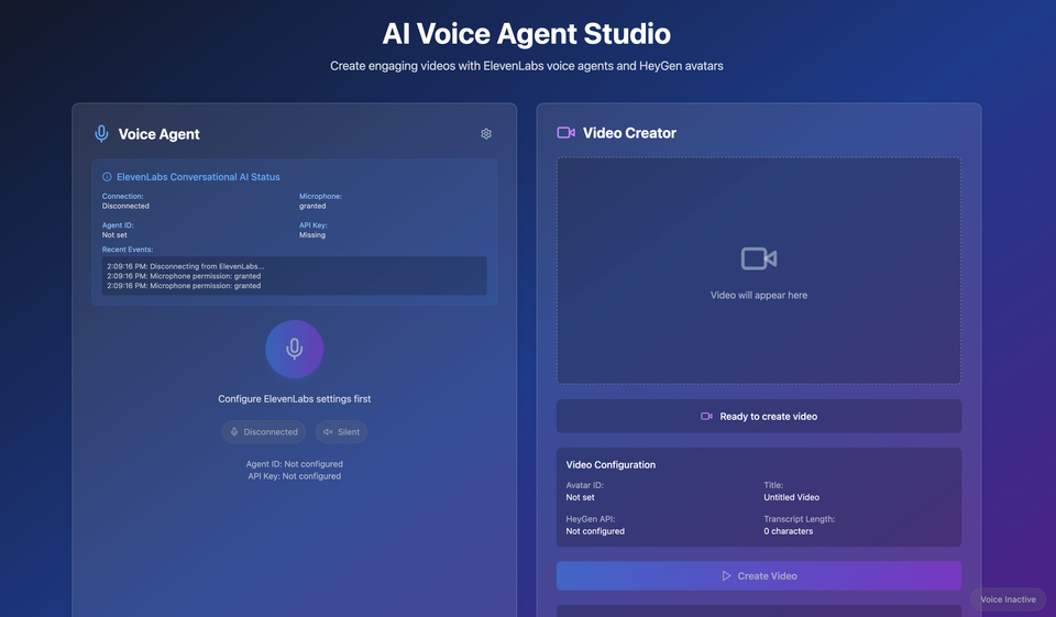 AI Voice Agent in on a Custom Page, Built with Bolt.new, Elevenlabs, & Heygen