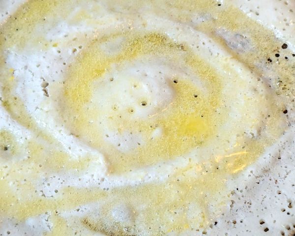 A close-up photo of a dosa made with store-bought dosa mix