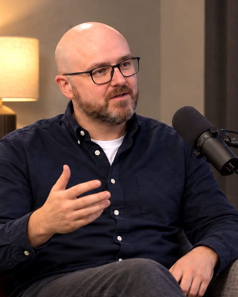 Shane McLoughlin recording a podcast interview