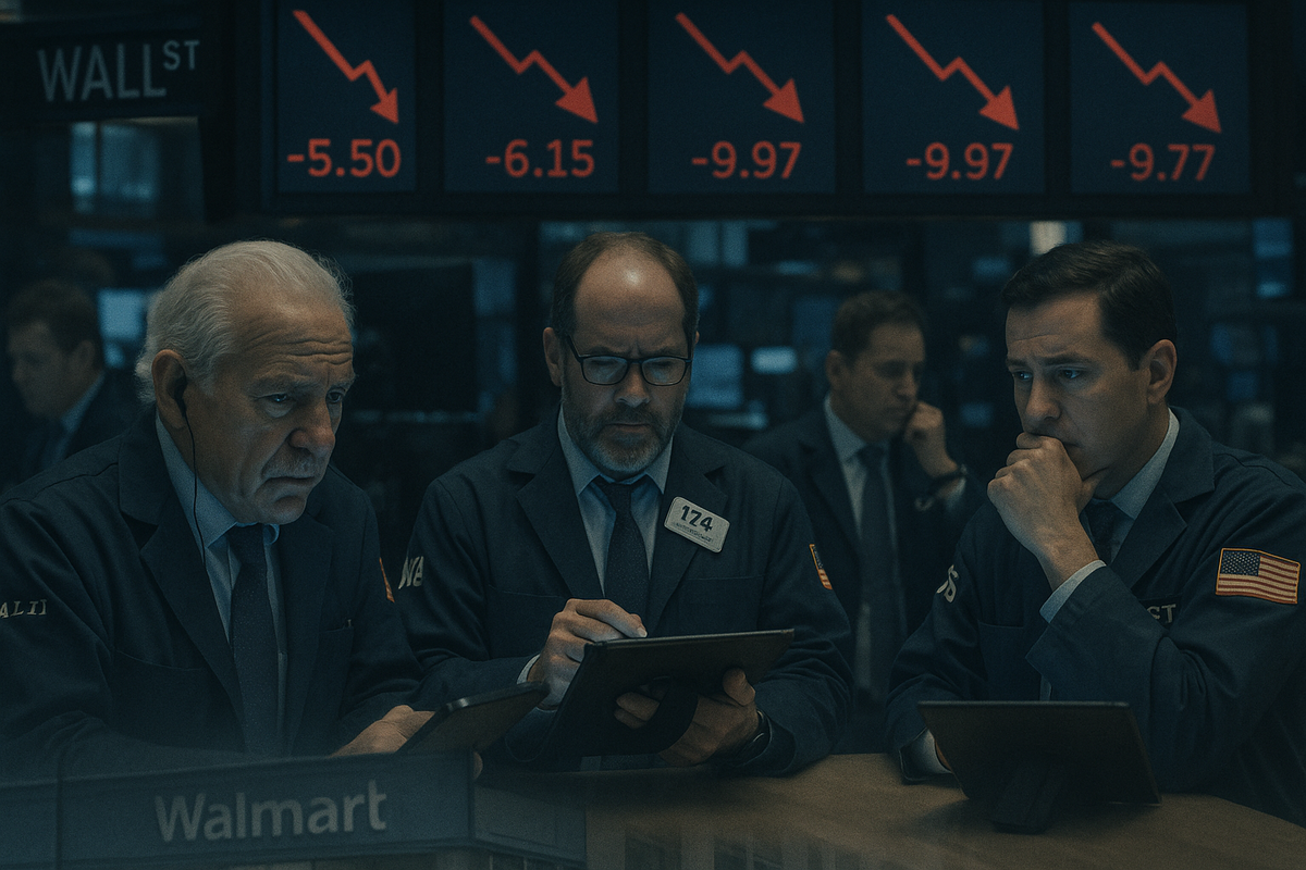 Wall Street Extends Losses to Fifth Day Amidst Walmart Woes and Rate Cut Doubts