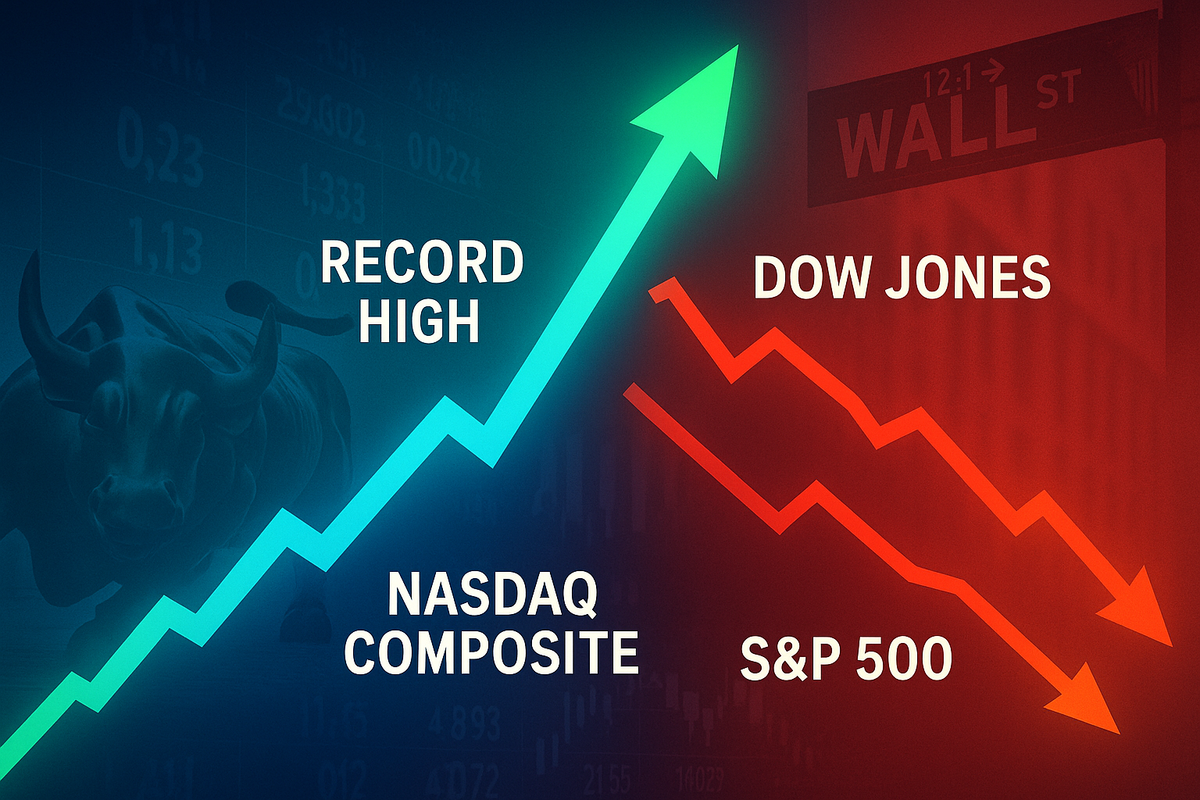 Mixed Signals on Wall Street: Nasdaq Hits Record High While Dow and S&P 500 Dip