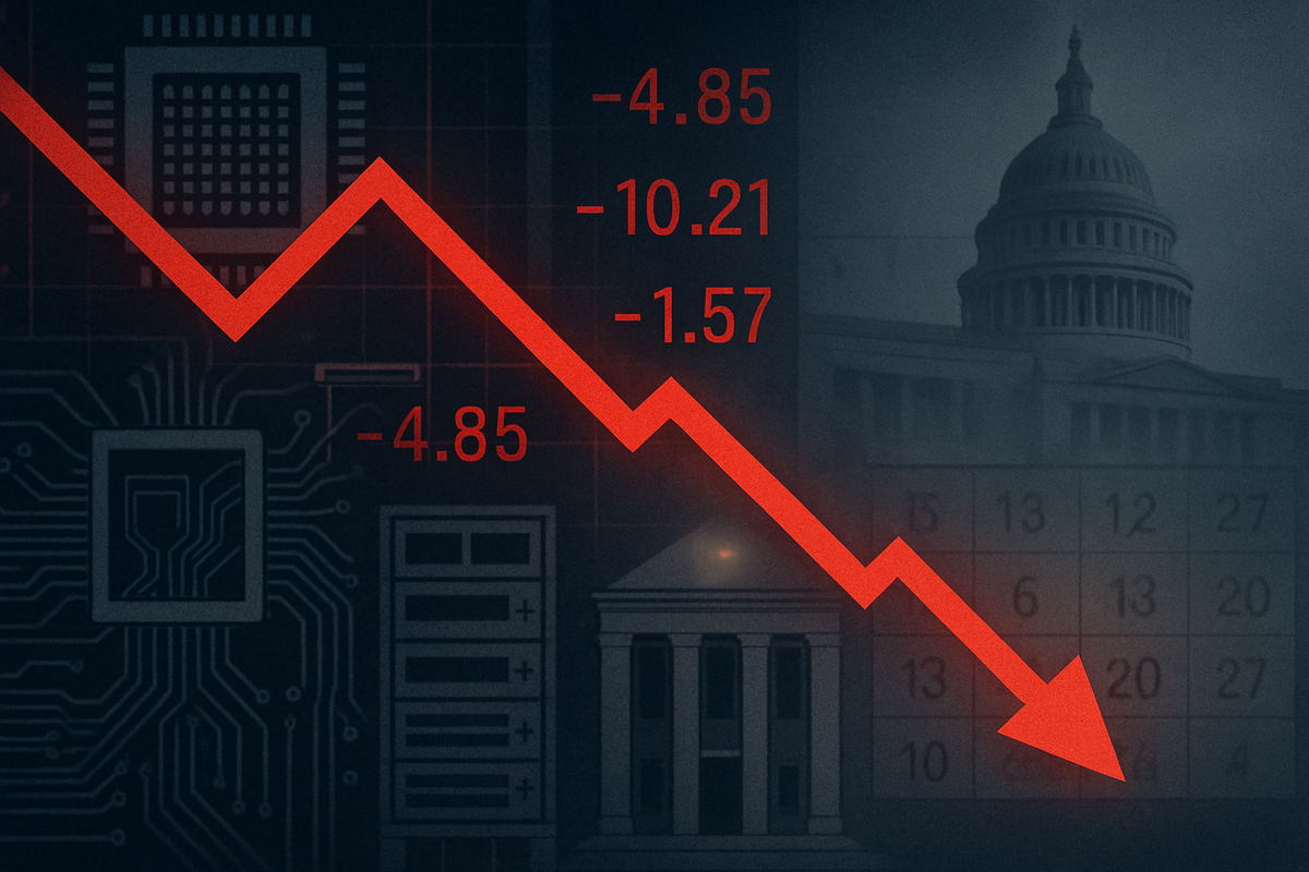 Nasdaq 100 Under Pressure: Tech Stocks Retreat Amid Fading Fed Rate Cut Hopes and Government Shutdown