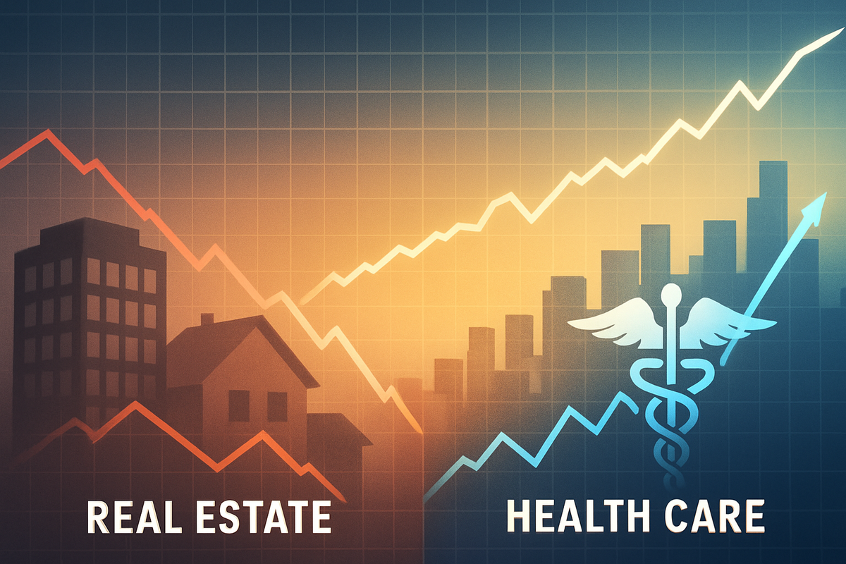 Divergent Paths: Real Estate Stumbles While Healthcare Shines Amidst S&P 500's Record Ascent