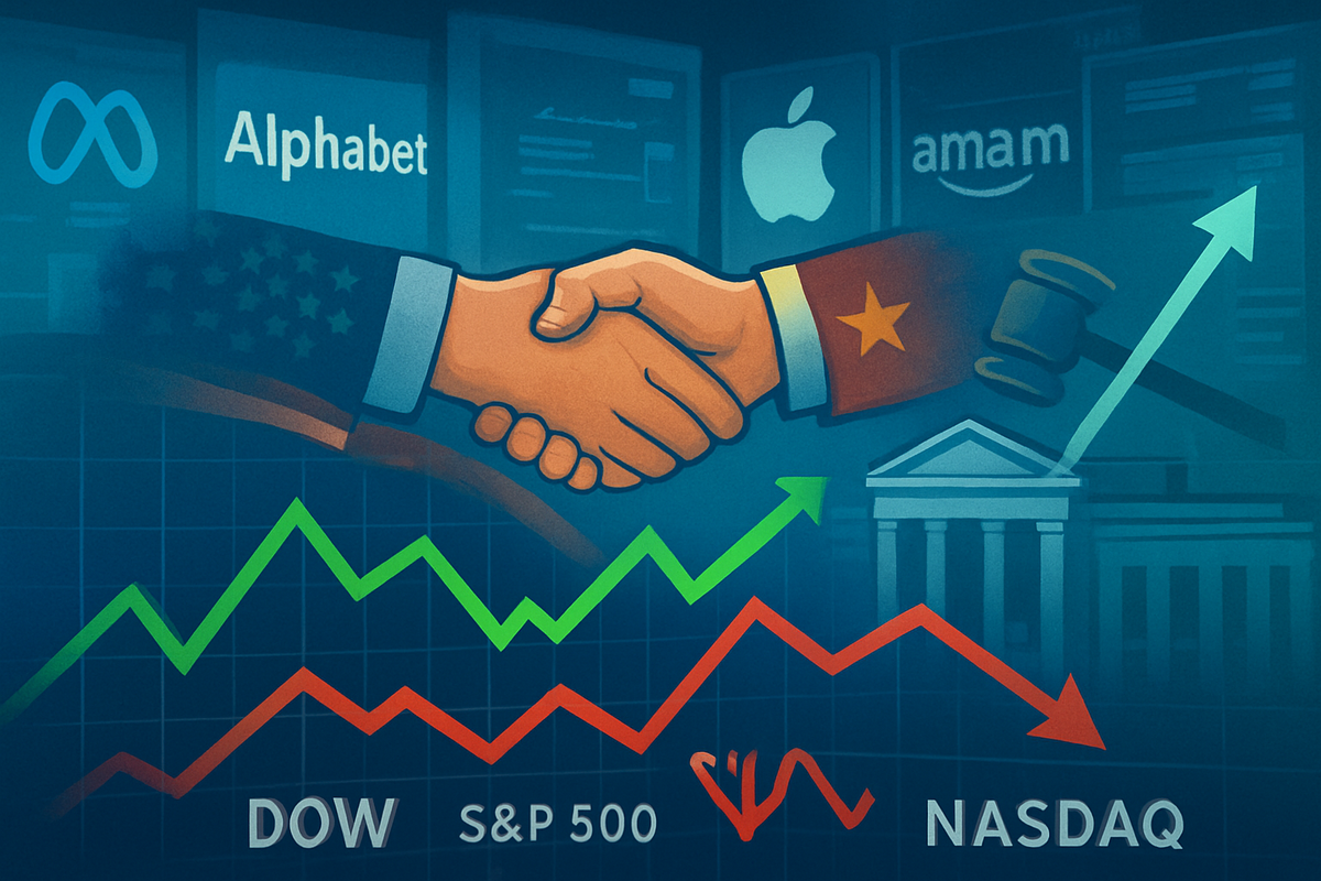 Navigating the Currents: Dow Rises Amidst Tech Scrutiny and Trade Truce