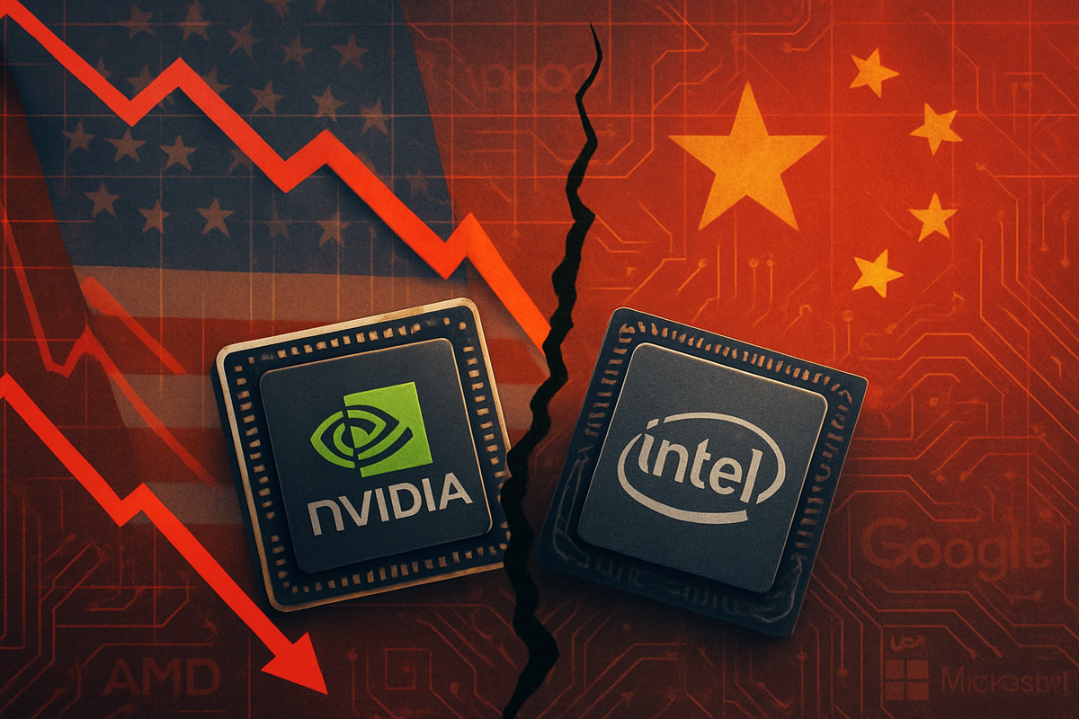Tech Titans Tumble: Nvidia and Intel Lead Market Downturn Amidst Trade Tensions and Fierce Competition