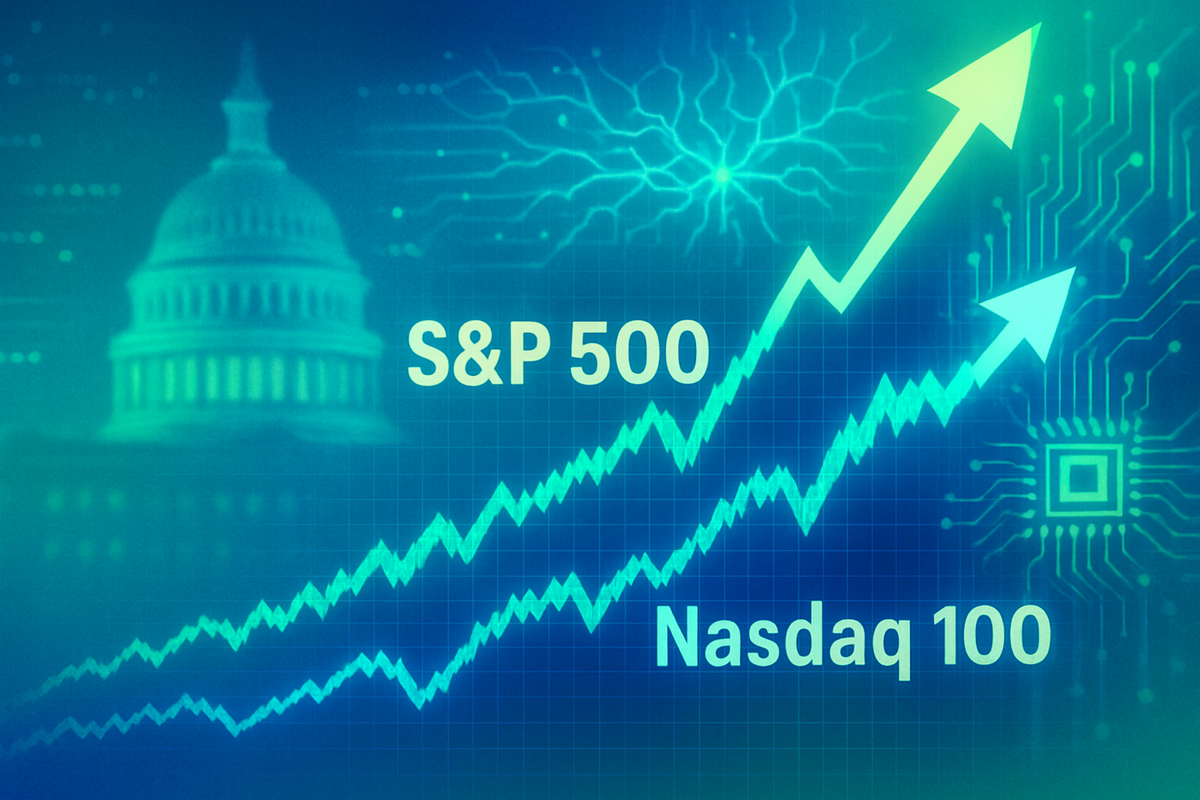 Global Markets Shrug Off Shutdown: S&P 500 and Nasdaq 100 Power to New Highs Amidst AI Boom and Rate Cut Hopes
