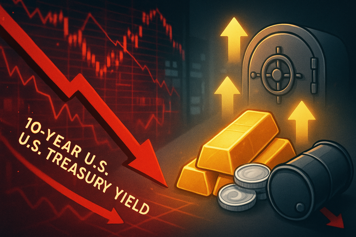 Treasury Yields Tumble Below 4% as Market Jitters Intensify, Igniting Safe-Haven Demand