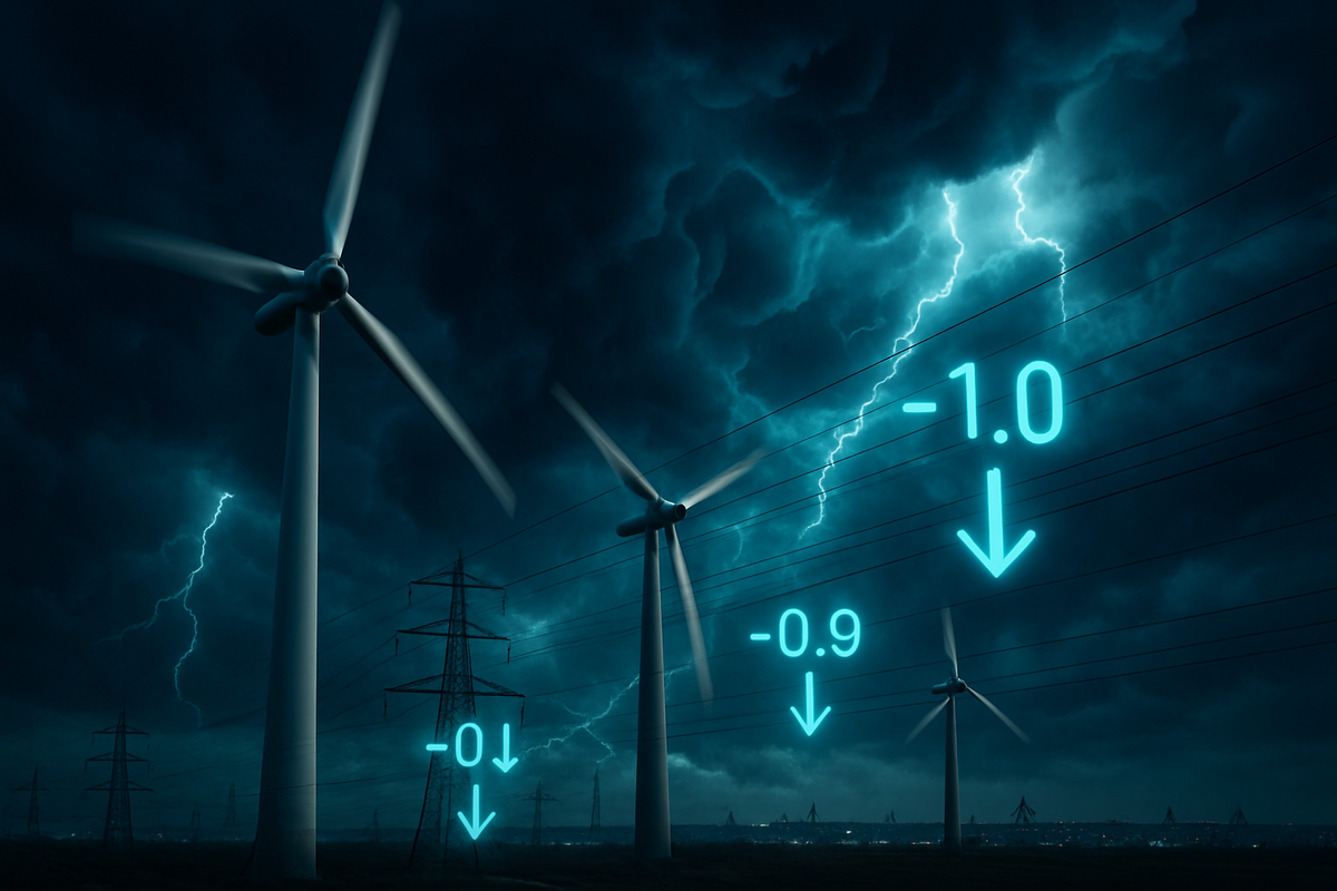 European Power Prices Plunge Below Zero as Storm Amy Unleashes Record Wind Power