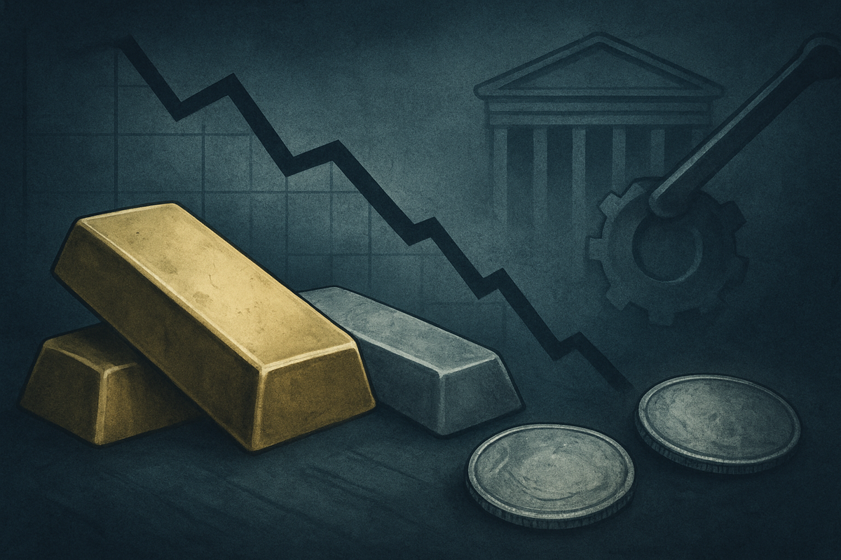 Gold and Silver Tumble as Hawkish Fed Signals Prolonged High-Interest Rates