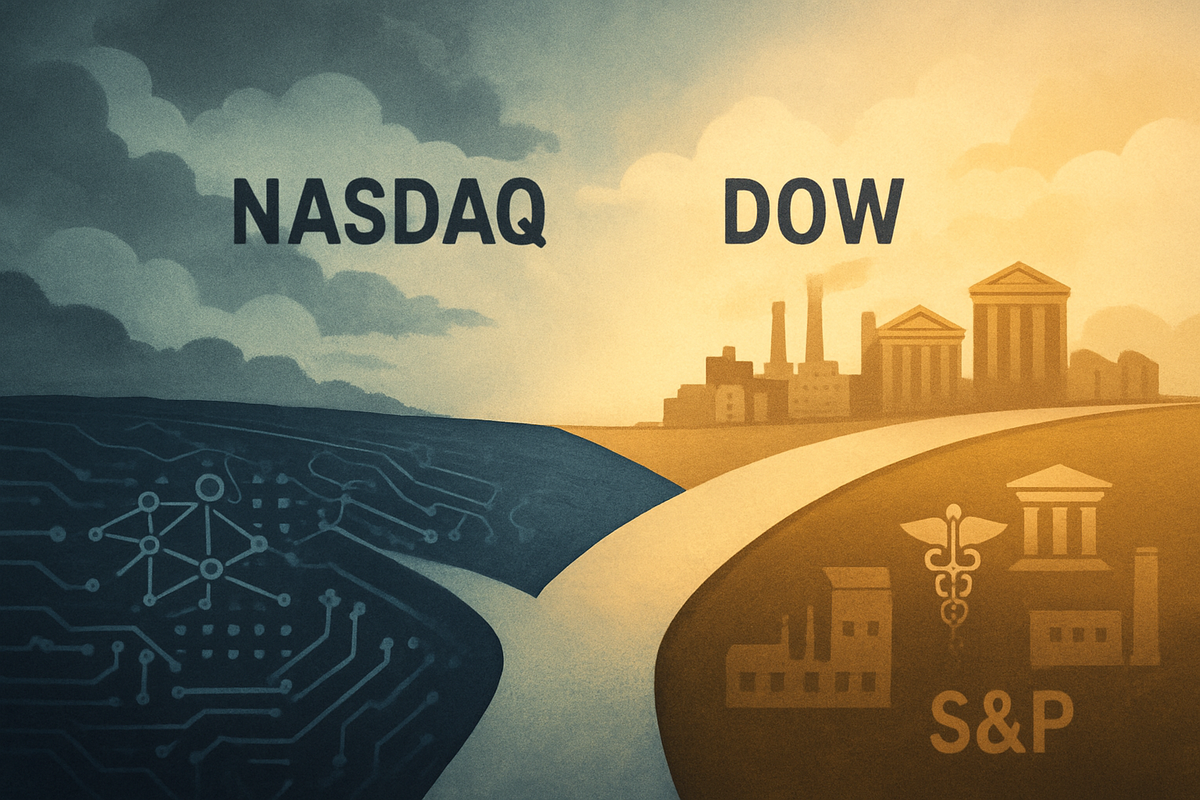 Market Crossroads: Nasdaq Stumbles as Dow and S&P Find Footing Amidst Shifting Tides