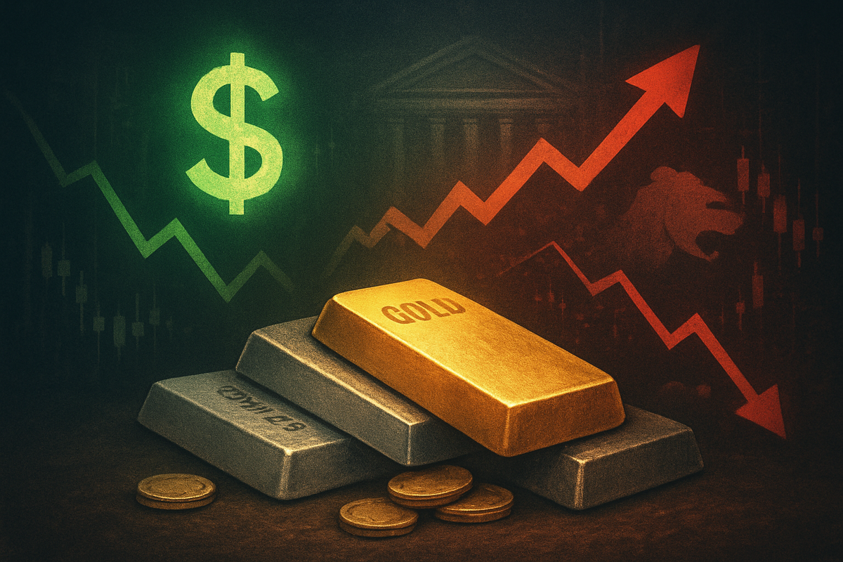 Precious Metals Under Pressure: Dollar Rallies, Stocks Retreat, and Rate Outlook Weighs Heavily