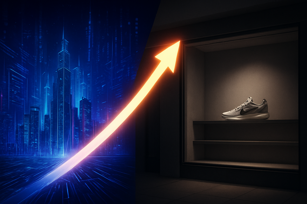 The Great Divergence: Tech’s AI-Driven Surge Leaves Retail Giants Like Nike in the Dust