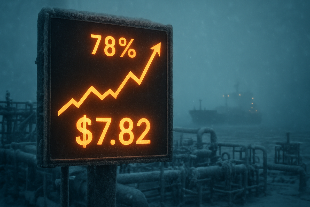 US Natural Gas Prices Surge 78% to $7.82 as Winter Storms and LNG Exports Drain Supply