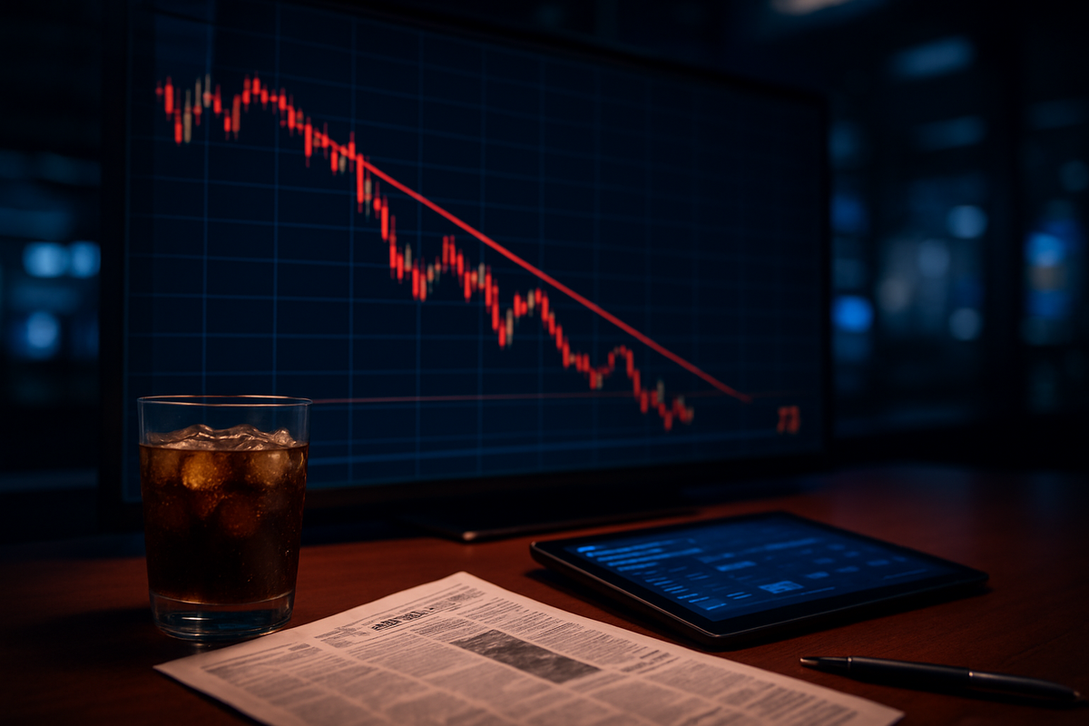 The Fizz Fades: Coca-Cola Shares Plunge Toward Critical Support Amid Technical Turmoil