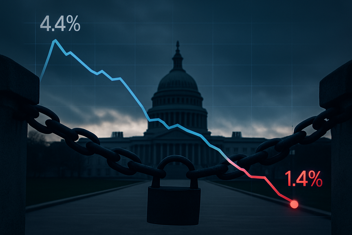 Shutdown Shock: US GDP Growth Tumbles to 1.4% as 43-Day Federal Gridlock Stifles Economy