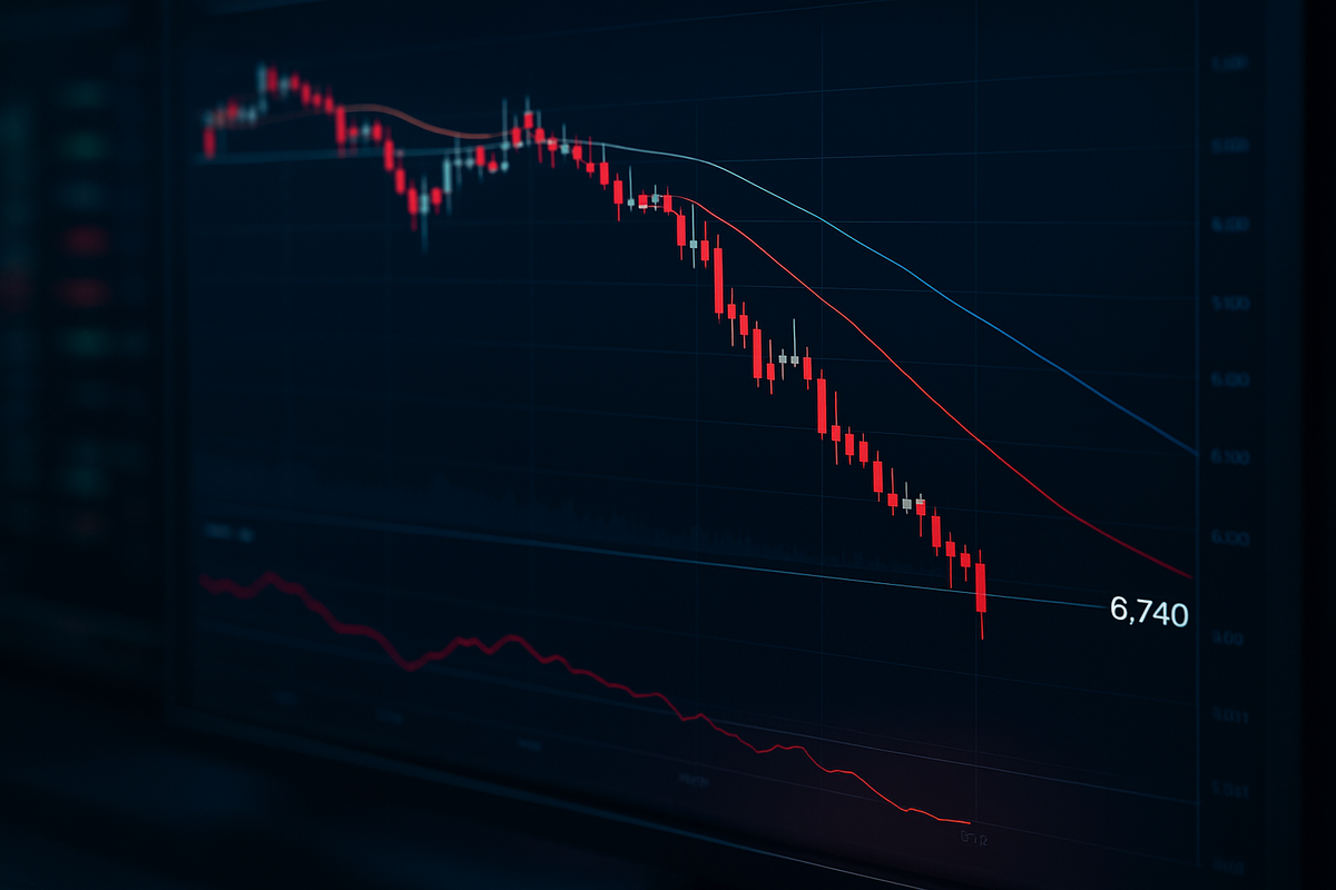 S&P 500 Cracks 6,740: Technical 'Trapdoor' Opens as 50 and 100-Day Averages Fail