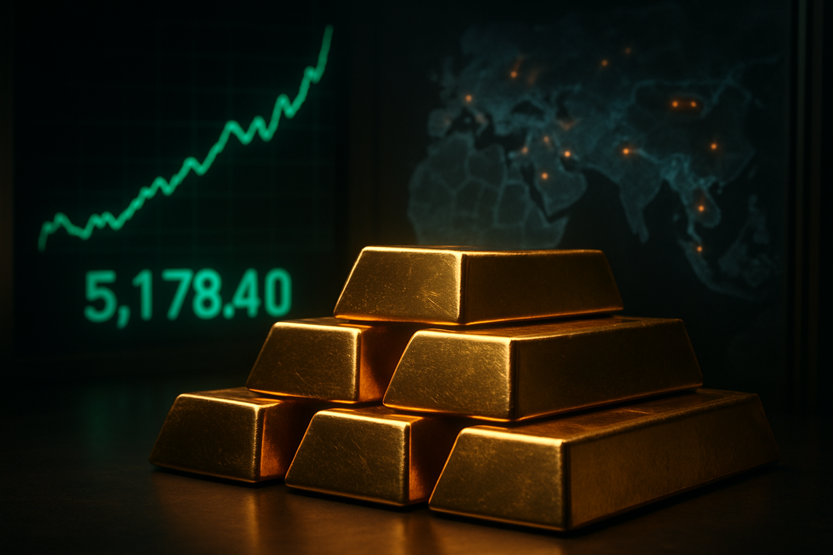 Gold Surges to $5,178 as Middle East Conflict Escalates Following US-Israeli Strikes