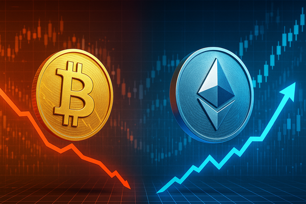 Digital Assets Navigate Volatility: Ethereum Surges as Bitcoin Stumbles
