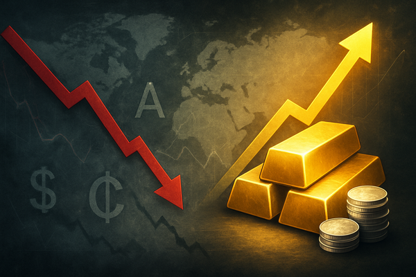 Global Turmoil Drives Commodity Currencies Down, Gold and Silver Soar to Record Highs Amidst Investor Flight to Safety