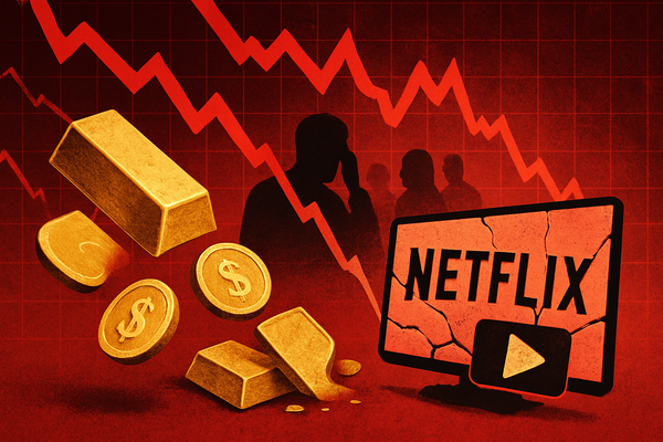 US Stock Market Opens Red: Gold Dips, Netflix Tumbles Amidst Growing Economic Jitters