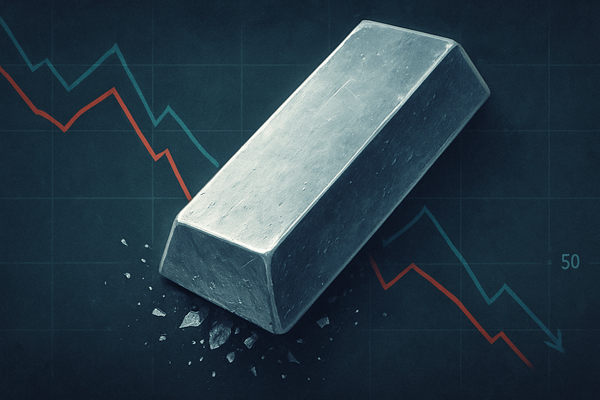 Silver Plunges: Technical Indicators Signal Deeper Downside Risks as $54 Double Top Forms