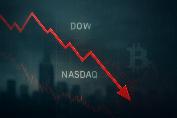 Markets Reel as Dow Plummets 300 Points, Nasdaq Slides, and Bitcoin Tumbles Amid Renewed Economic Fears