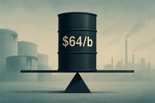 Brent Crude Futures Navigate a Tight Range Towards $64/b Amid Global Oversupply and Moderating Demand
