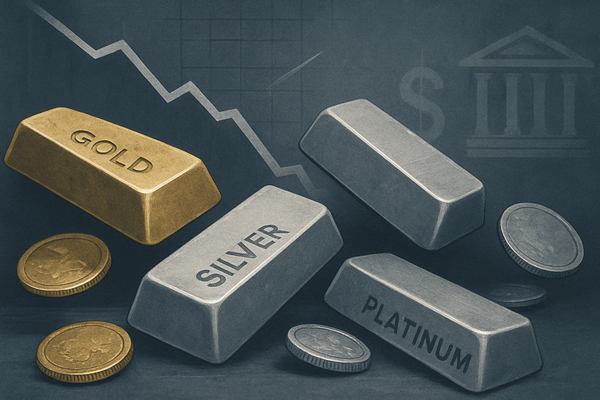 Precious Metals Plunge: Gold, Silver, and Platinum Face Broad Sell-Off Amid Hawkish Fed Stance