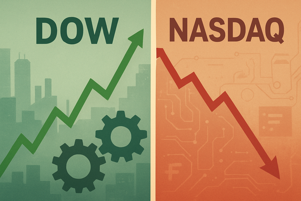 The Great Divergence: Dow Soars to Record Highs While Nasdaq Tech Stumbles