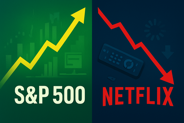 Market Divergence: S&P 500 Flirts with Record High Amidst Netflix's Steep Decline
