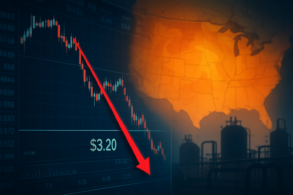 Natural Gas Plunges Below Key $3.20 Support Level as Mild Weather and Sluggish Inventory Draws Weigh on Sentiment
