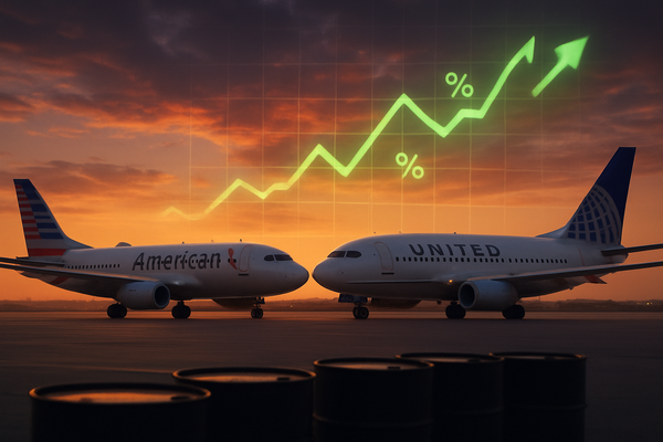 Energy Eases, Ambition Soars: Airline Stocks Surge as Oil Recedes and United-American Merger Rumors Take Flight