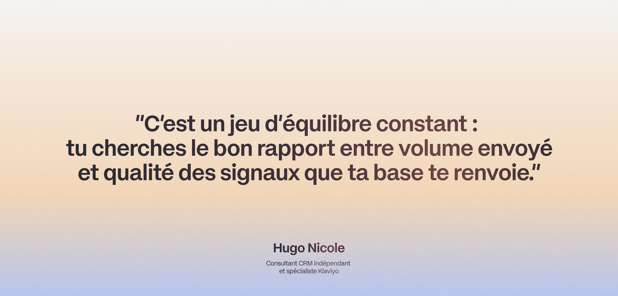 Quote from Hugo Nicole on open rates among engaged subscribers