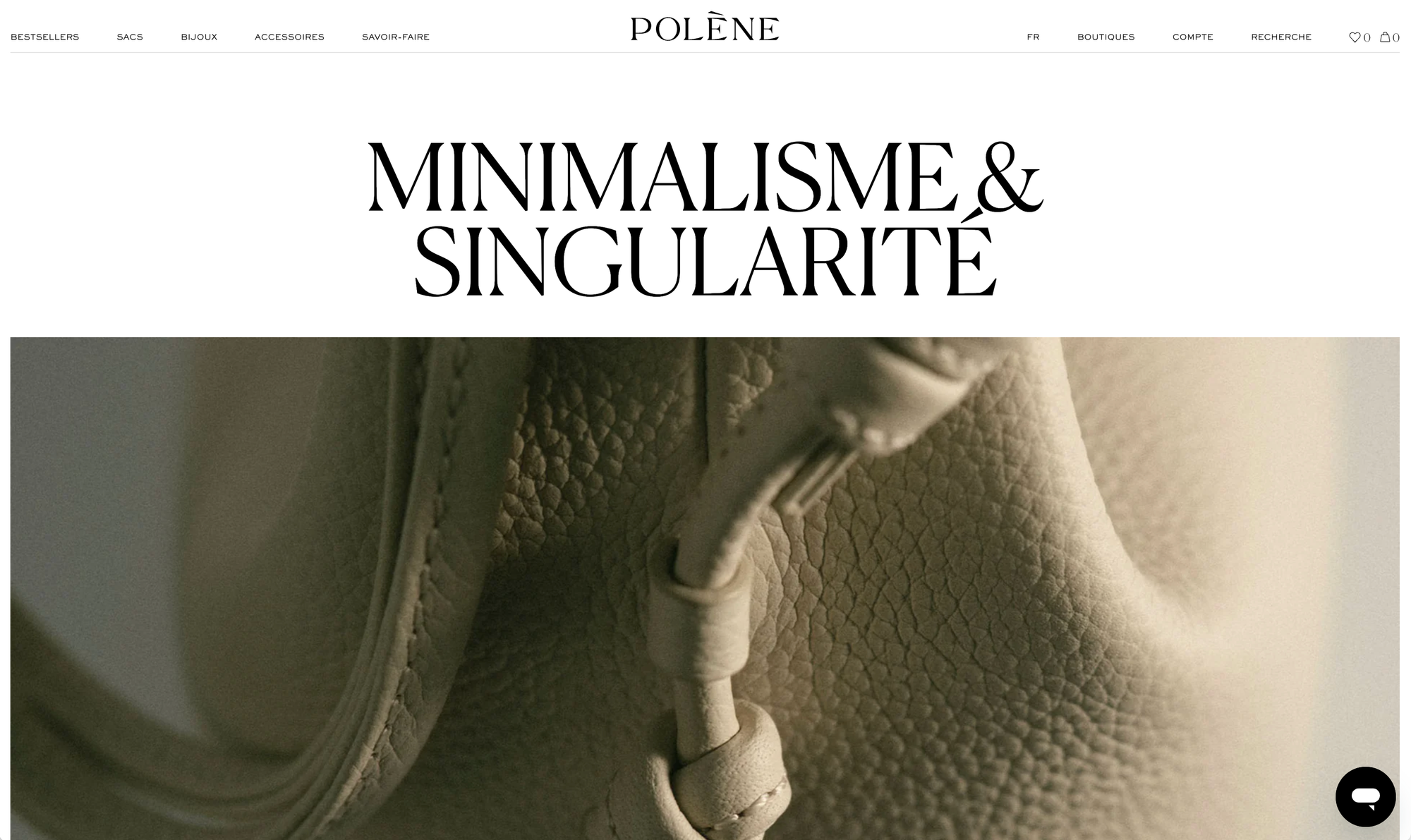 Screenshot of the Polène website (1/3)