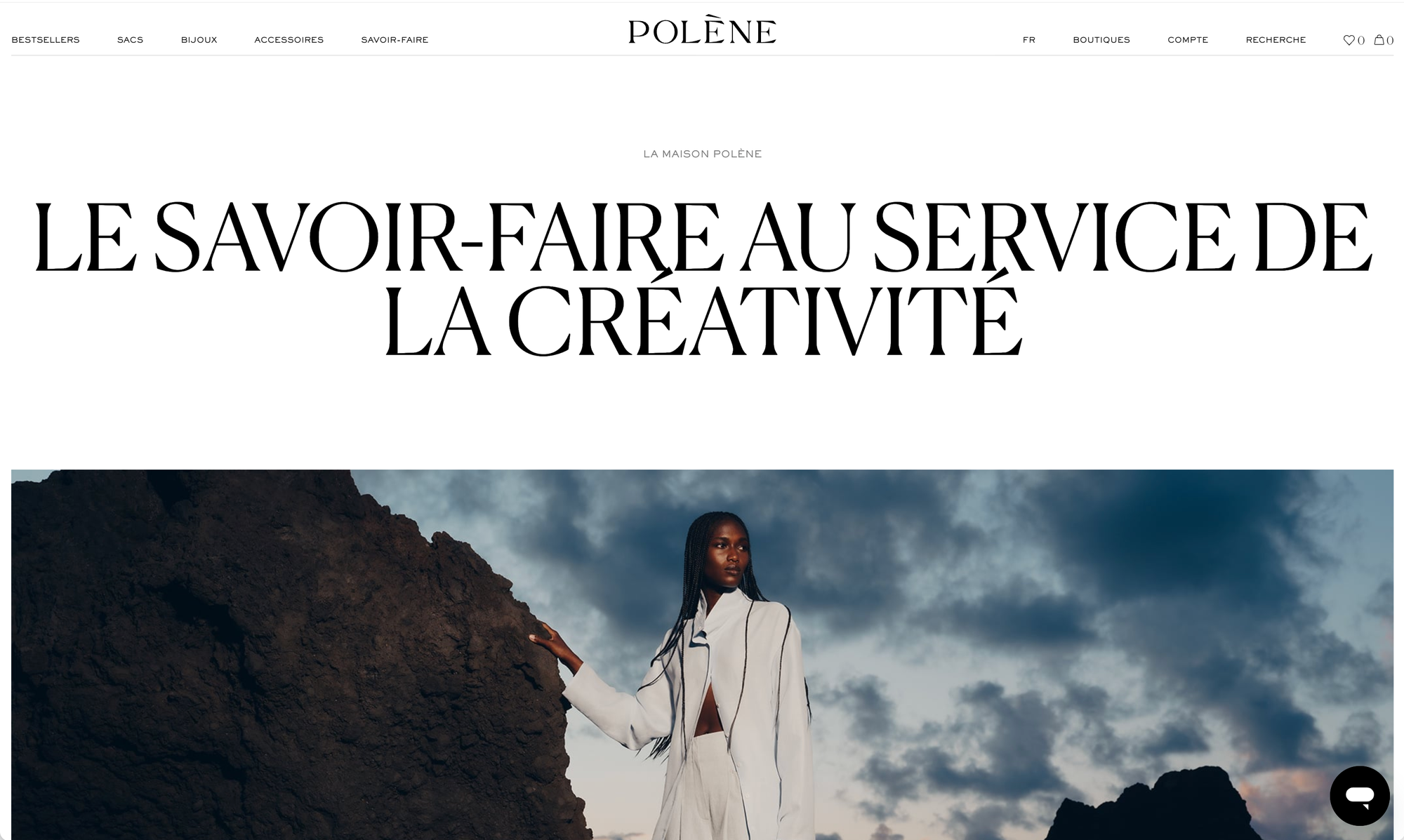 Screenshot of the Polène website (2/3)