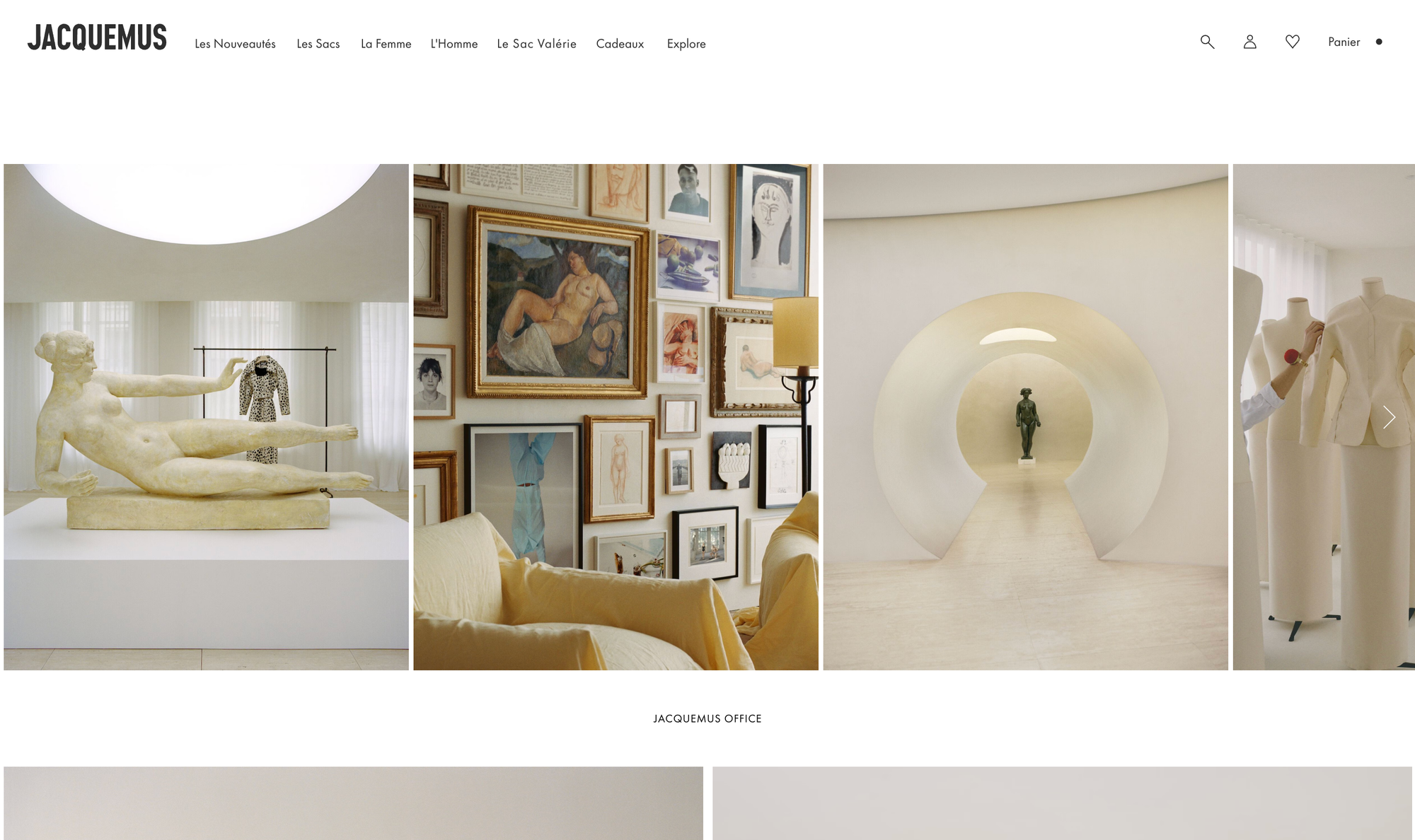 Screenshot of the Jacquemus website (3/3)