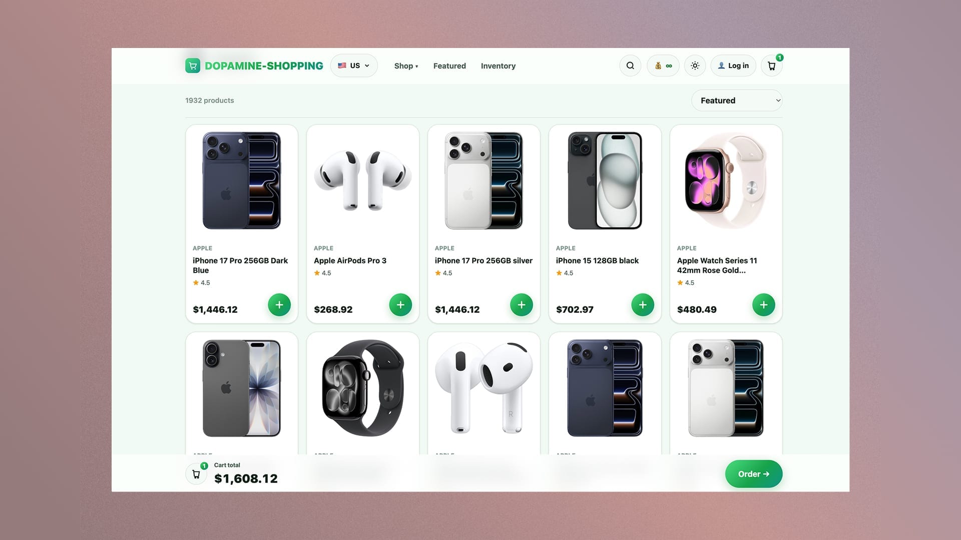 Complete dopamine site journey through to checkout (1/3)