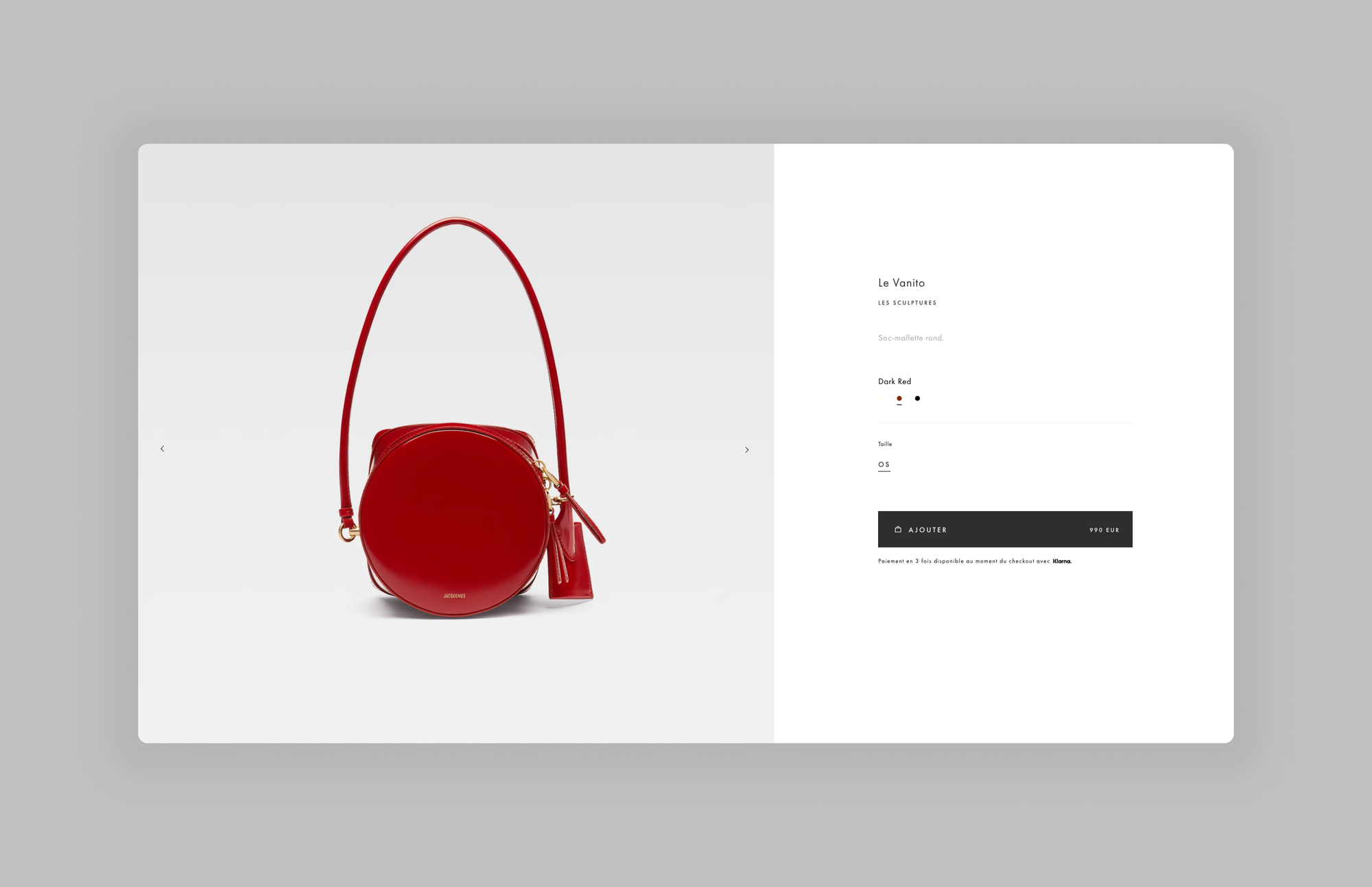 Example of good use of white space on the Jacquemus site